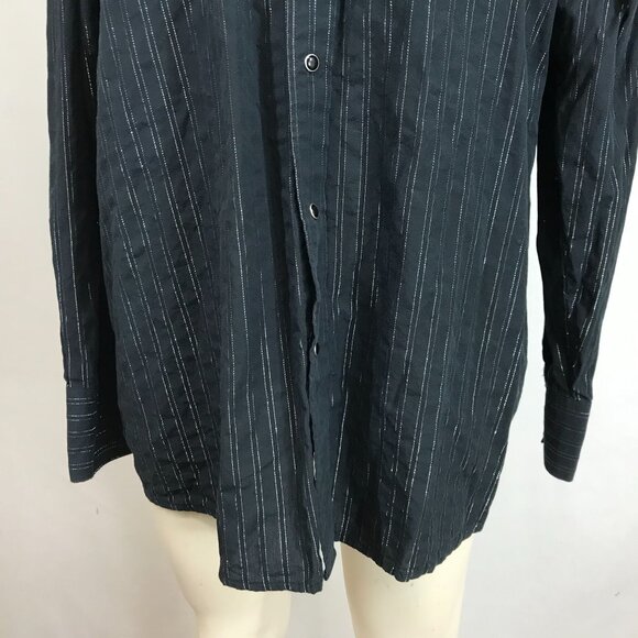 GEORGE STRAIT TROUBADOUR COLLECTION MEN'S XL - BLACK W/SILVER LONG SLEEVE SHIRT - Picture 3 of 7